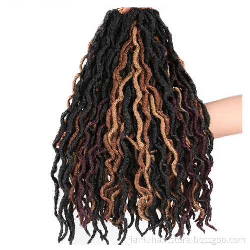 18 inch curly faux locs braiding hair extensions goddess locs crochet hair synthetic gypsy locs hair extensions braids
